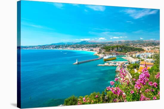 Nice City, French Riviera, Mediterranean Sea-LiliGraphie-Stretched Canvas