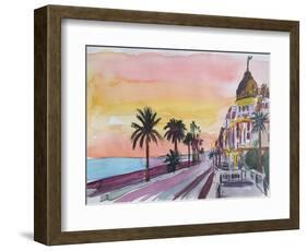 Nice France Seaview Boulevard at Sunset-Markus Bleichner-Framed Art Print