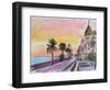 Nice France Seaview Boulevard at Sunset-Markus Bleichner-Framed Art Print