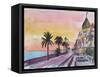 Nice France Seaview Boulevard at Sunset-Markus Bleichner-Framed Stretched Canvas