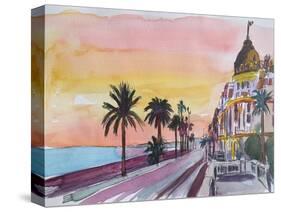 Nice France Seaview Boulevard at Sunset-Markus Bleichner-Stretched Canvas