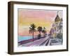 Nice France Seaview Boulevard at Sunset-Markus Bleichner-Framed Art Print