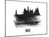 Nice Skyline Brush Stroke - Black II-NaxArt-Mounted Art Print