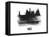 Nice Skyline Brush Stroke - Black II-NaxArt-Framed Stretched Canvas