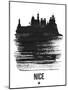 Nice Skyline Brush Stroke - Black-NaxArt-Mounted Art Print