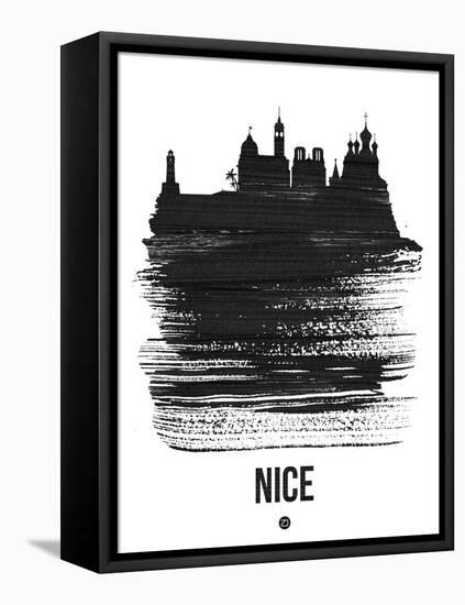 Nice Skyline Brush Stroke - Black-NaxArt-Framed Stretched Canvas