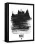 Nice Skyline Brush Stroke - Black-NaxArt-Framed Stretched Canvas