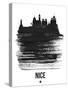 Nice Skyline Brush Stroke - Black-NaxArt-Stretched Canvas