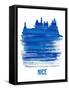 Nice Skyline Brush Stroke - Blue-NaxArt-Framed Stretched Canvas