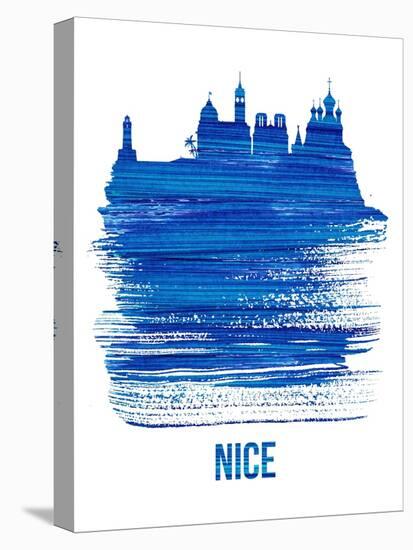 Nice Skyline Brush Stroke - Blue-NaxArt-Stretched Canvas