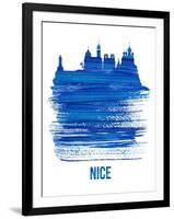 Nice Skyline Brush Stroke - Blue-NaxArt-Framed Art Print