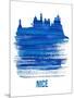 Nice Skyline Brush Stroke - Blue-NaxArt-Mounted Art Print
