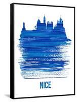 Nice Skyline Brush Stroke - Blue-NaxArt-Framed Stretched Canvas