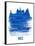Nice Skyline Brush Stroke - Blue-NaxArt-Framed Stretched Canvas