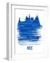 Nice Skyline Brush Stroke - Blue-NaxArt-Framed Art Print