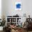 Nice Skyline Brush Stroke - Blue-NaxArt-Art Print displayed on a wall