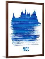 Nice Skyline Brush Stroke - Blue-NaxArt-Framed Art Print