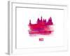 Nice Skyline Brush Stroke - Red-NaxArt-Framed Art Print