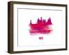 Nice Skyline Brush Stroke - Red-NaxArt-Framed Art Print