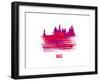 Nice Skyline Brush Stroke - Red-NaxArt-Framed Art Print