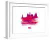 Nice Skyline Brush Stroke - Red-NaxArt-Framed Art Print