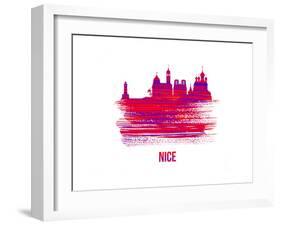 Nice Skyline Brush Stroke - Red-NaxArt-Framed Art Print