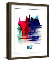 Nice Skyline Brush Stroke - Watercolor-NaxArt-Framed Art Print