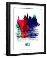 Nice Skyline Brush Stroke - Watercolor-NaxArt-Framed Art Print