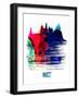 Nice Skyline Brush Stroke - Watercolor-NaxArt-Framed Art Print