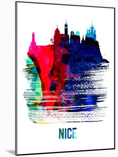 Nice Skyline Brush Stroke - Watercolor-NaxArt-Mounted Art Print