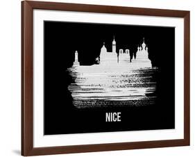 Nice Skyline Brush Stroke - White-NaxArt-Framed Art Print