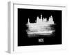 Nice Skyline Brush Stroke - White-NaxArt-Framed Art Print