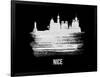 Nice Skyline Brush Stroke - White-NaxArt-Framed Art Print