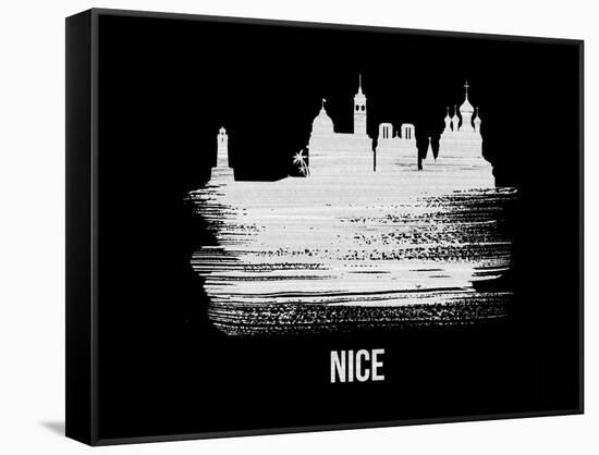 Nice Skyline Brush Stroke - White-NaxArt-Framed Stretched Canvas