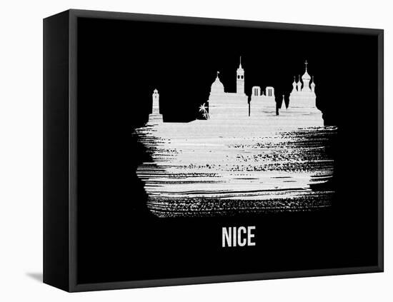 Nice Skyline Brush Stroke - White-NaxArt-Framed Stretched Canvas