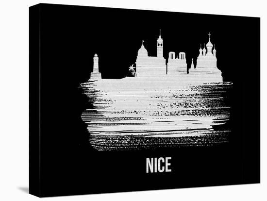 Nice Skyline Brush Stroke - White-NaxArt-Stretched Canvas