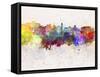 Nice Skyline in Watercolor Background-paulrommer-Framed Stretched Canvas