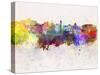 Nice Skyline in Watercolor Background-paulrommer-Stretched Canvas