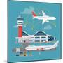 Nice Vector Concept Layout on Airport in Trendy Flat Design. Travel by Airways. Airport Terminal Wi-Mascha Tace-Mounted Art Print