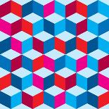 Optical Illusion Background In Red White And Blue With Seamless Pattern-nicemonkey-Laminated Art Print