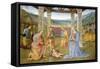 Niche with Annunciation, Christ in Glory and Nativity-Pietro Perugino-Framed Stretched Canvas