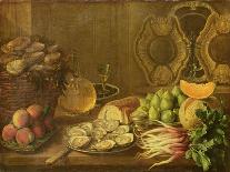 A Still Life with Oysters and Fruit-Nicholas Desportes-Framed Stretched Canvas