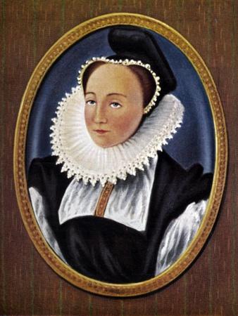 Mary Queen of Scots, from a cigarette card after a miniature by Nicholas Hilliard, 1933