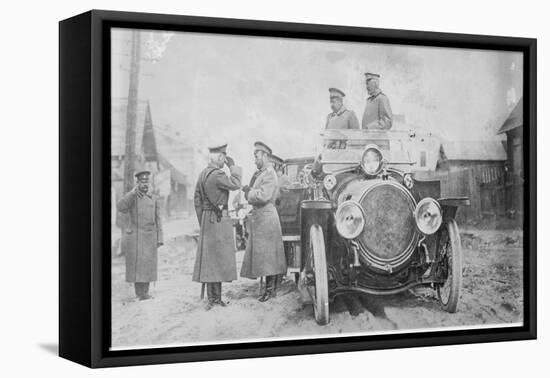 Nicholas II of Russia, Grand Duke Nicholas Nikolaevich and General Count Georgi Bobrinsky-null-Framed Stretched Canvas