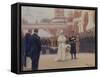 Nicholas II Receiving Rural District Elders in the Yard of Petrovsky Palace in Moscow, 1897-Ilya Yefimovich Repin-Framed Stretched Canvas