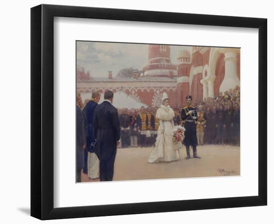 Nicholas II Receiving Rural District Elders in the Yard of Petrovsky Palace in Moscow, 1897-Ilya Yefimovich Repin-Framed Giclee Print