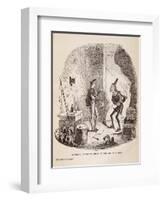 Nicholas Instructs Smike in Art of Acting-Hablot Knight Browne-Framed Giclee Print