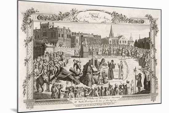 Nicholas Ridley Bishop of London and Hugh Latimer Bishop of Worcester Burnt by Catholics at Oxford-null-Mounted Art Print