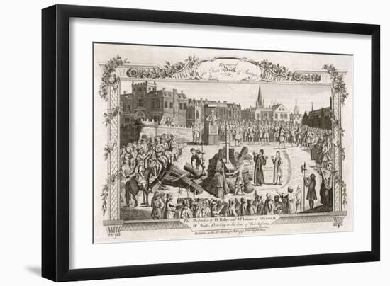 Nicholas Ridley Bishop of London and Hugh Latimer Bishop of Worcester Burnt by Catholics at Oxford-null-Framed Art Print