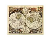 World Map-Nicolao Visscher-Framed Art Print